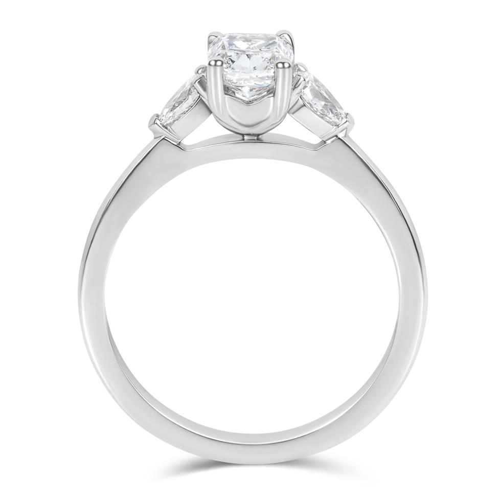 Platinum Three Stone Cushion Diamond Engagement Ring 1.26ct Thumbnail Image 2