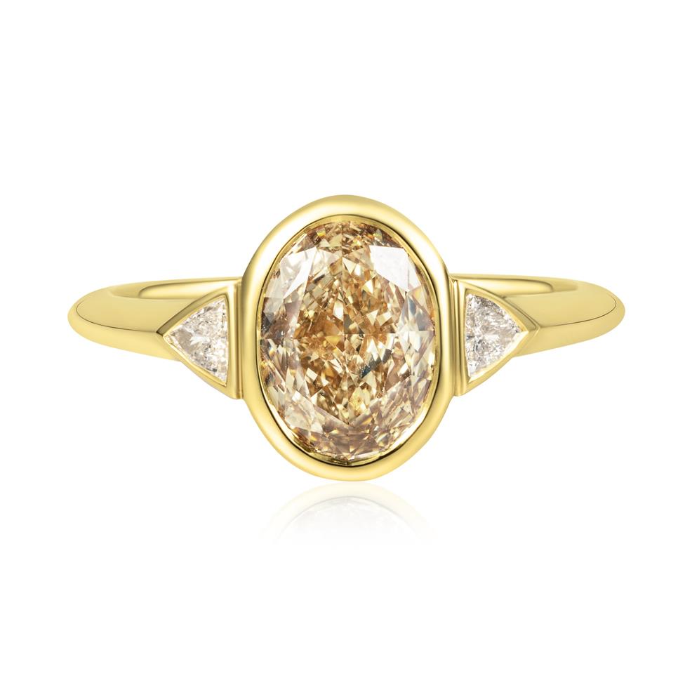 18ct Yellow Gold Champagne Diamond Engagement Ring 1.71ct Thumbnail Image 1