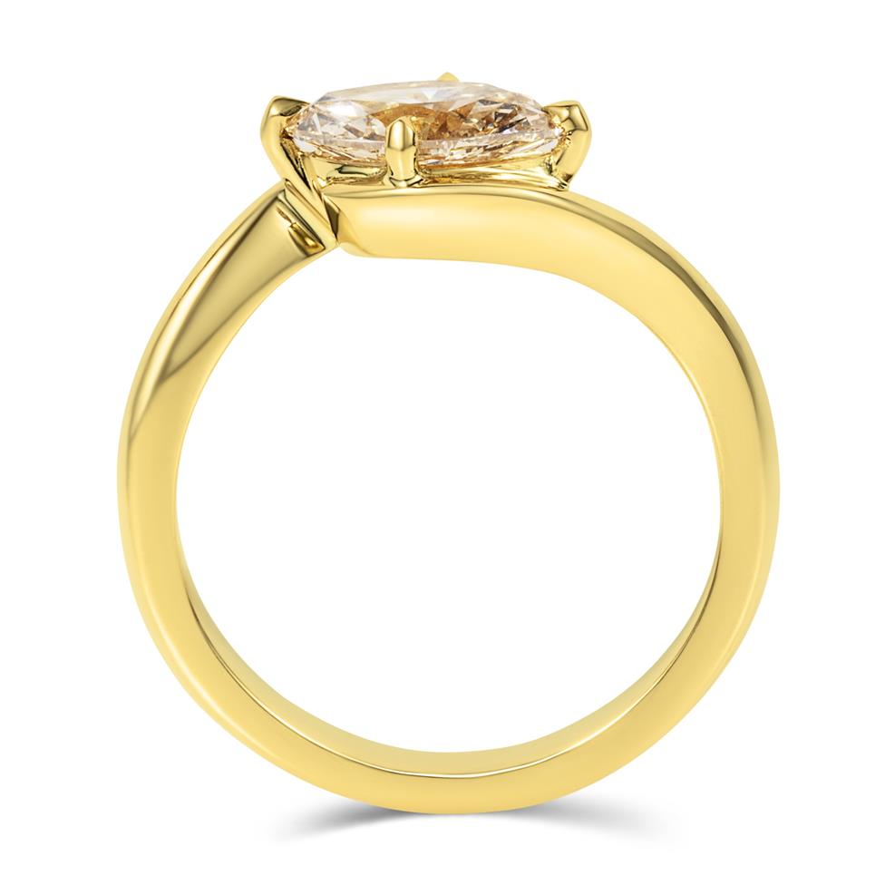 18ct Yellow Gold Champagne Marquise Diamond Engagement Ring 1.04ct Thumbnail Image 2