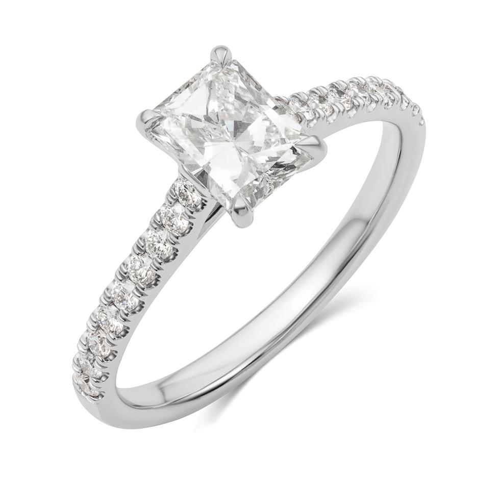 Platinum Radiant Cut Diamond Solitaire Engagement Ring 1.26ct Thumbnail Image 0