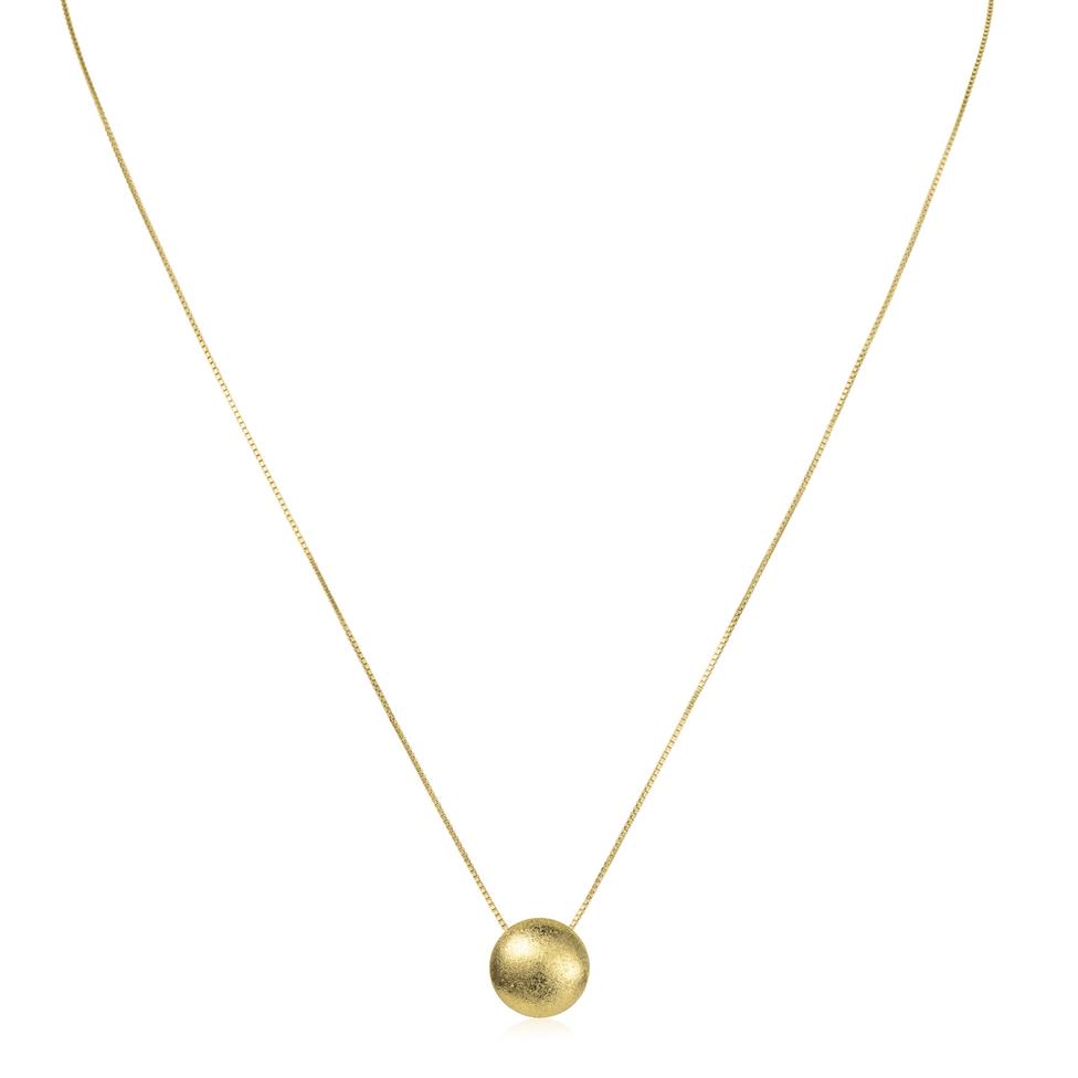 18ct Yellow Gold Round Satin Finish Necklace Thumbnail Image 2