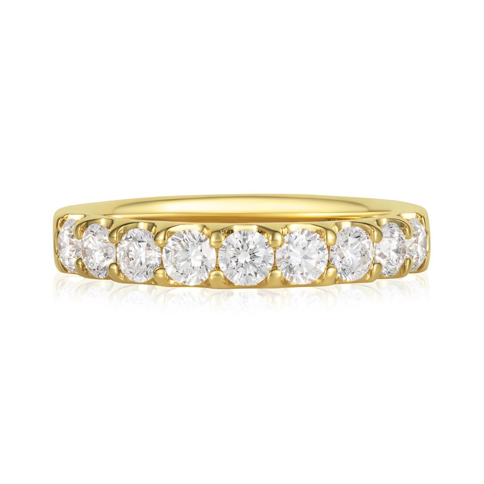 18ct Yellow Gold Diamond Half Eternity Ring 1.00ct Thumbnail Image 1