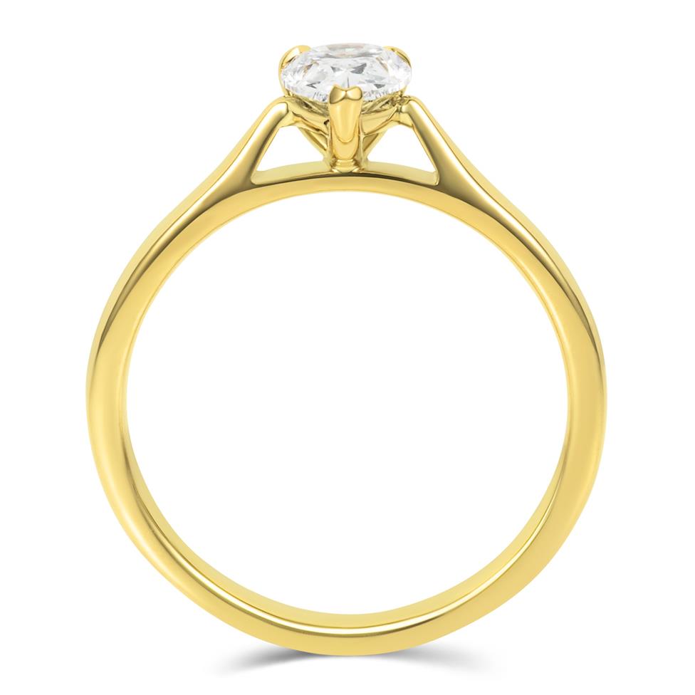 18ct Yellow Gold Diamond Pear Shape Solitaire Engagement Ring 0.70ct Thumbnail Image 2