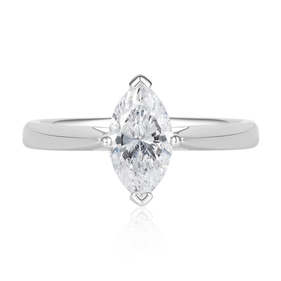 Platinum Marquise Cut Diamond Solitaire Engagement Ring 1.00ct Thumbnail Image 1