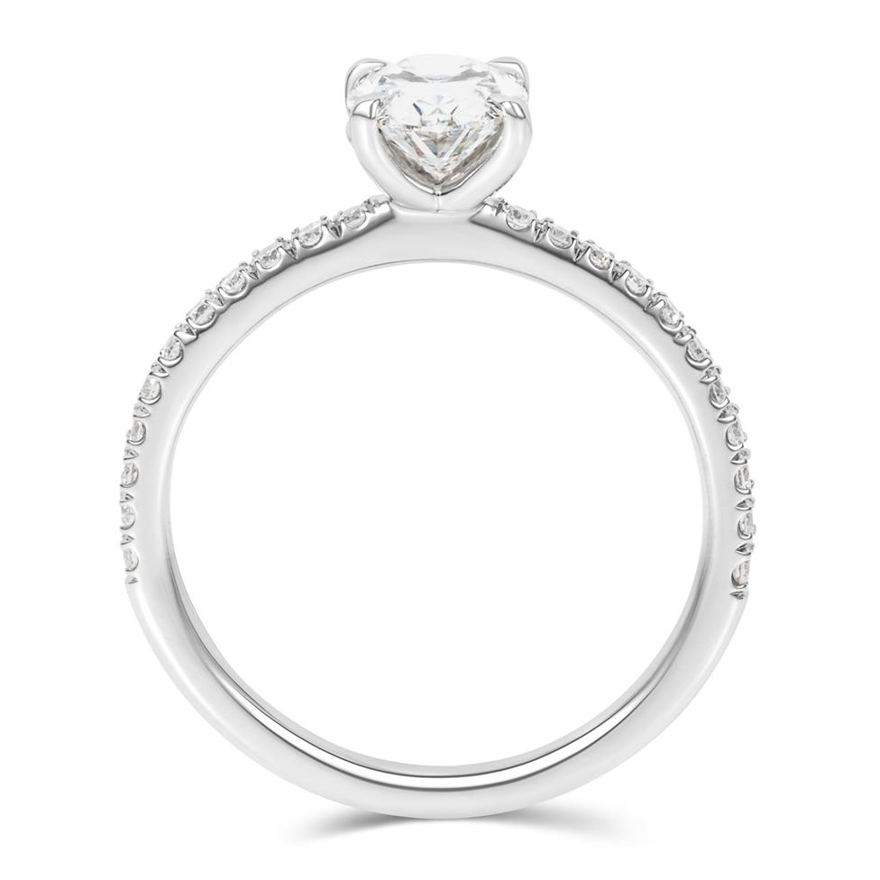 Platinum Lab Grown Oval Diamond Engagement Ring 1.00ct Thumbnail Image 2