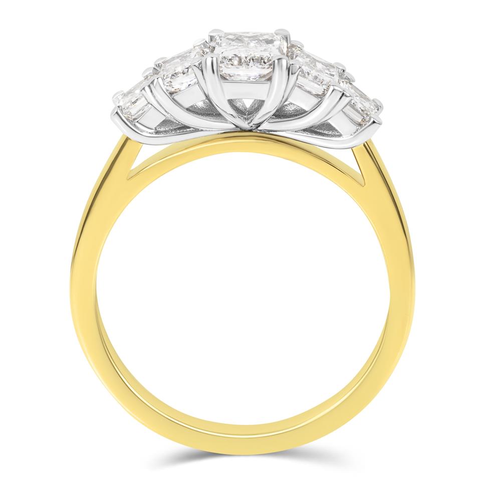 18ct Yellow Gold Five Stone Radiant Diamond Ring 1.62ct Thumbnail Image 2