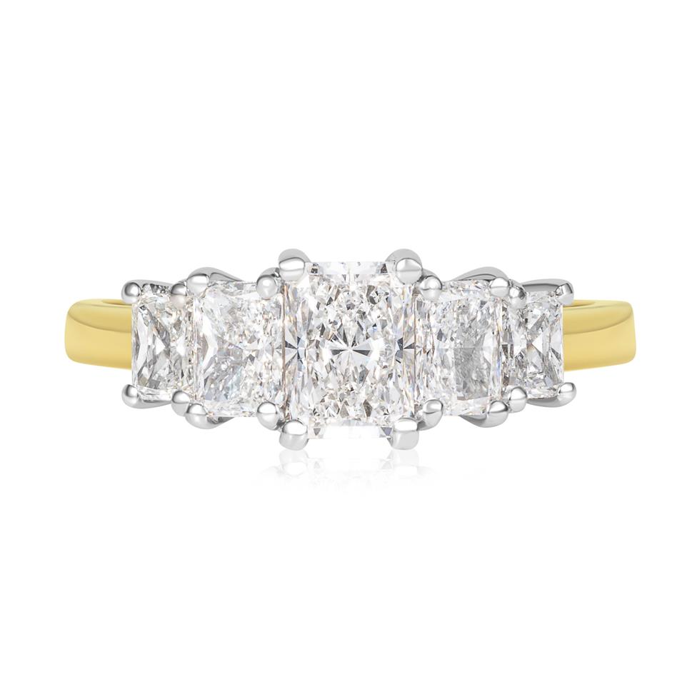 18ct Yellow Gold Five Stone Radiant Diamond Ring 1.62ct Thumbnail Image 1