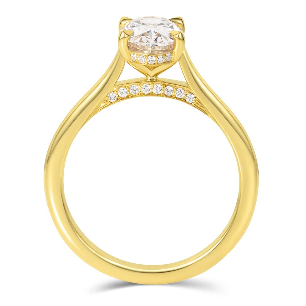 18ct Yellow Gold Oval Diamond Solitaire Engagement Ring 1.20ct Thumbnail Image 2