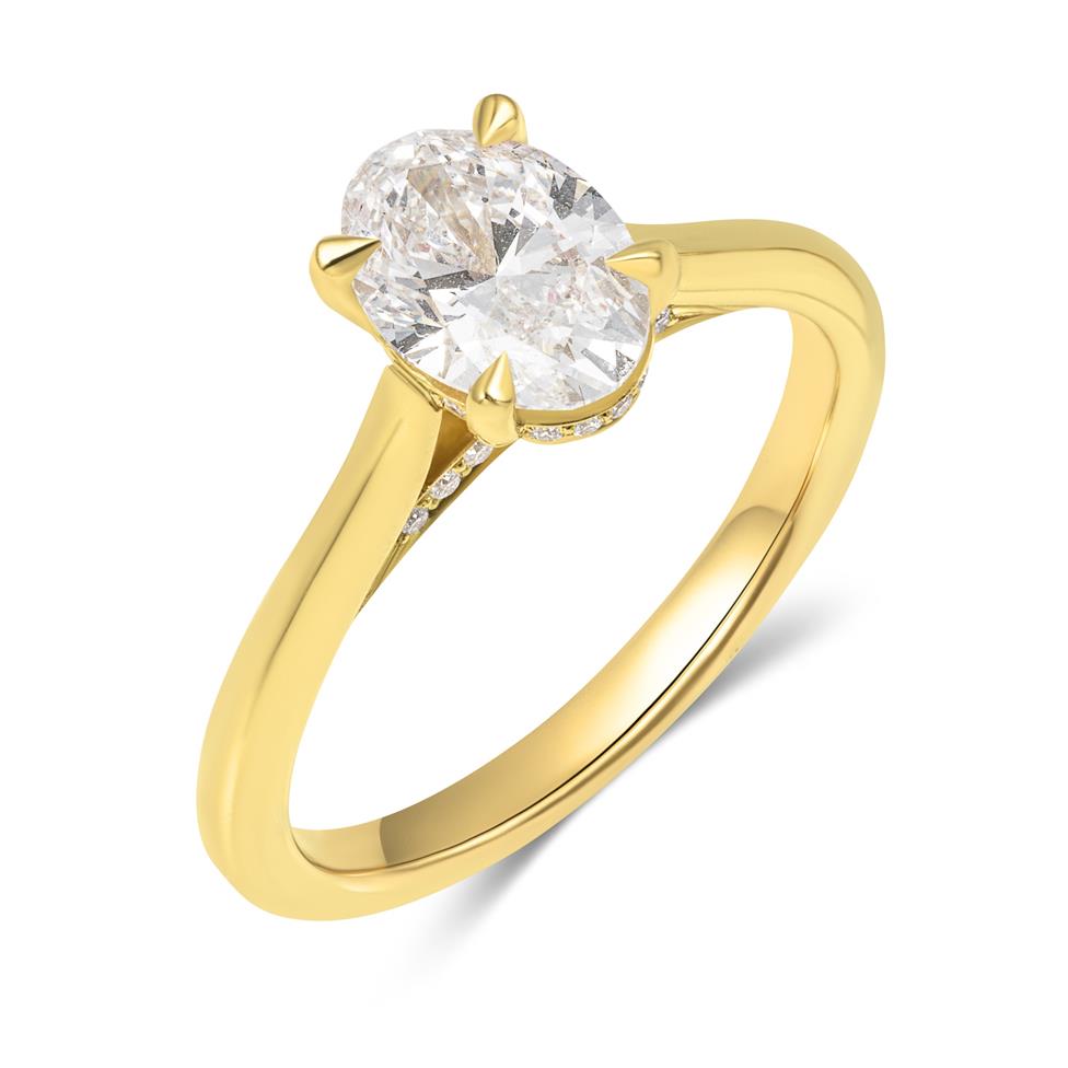 18ct Yellow Gold Oval Diamond Solitaire Engagement Ring 1.20ct Thumbnail Image 0