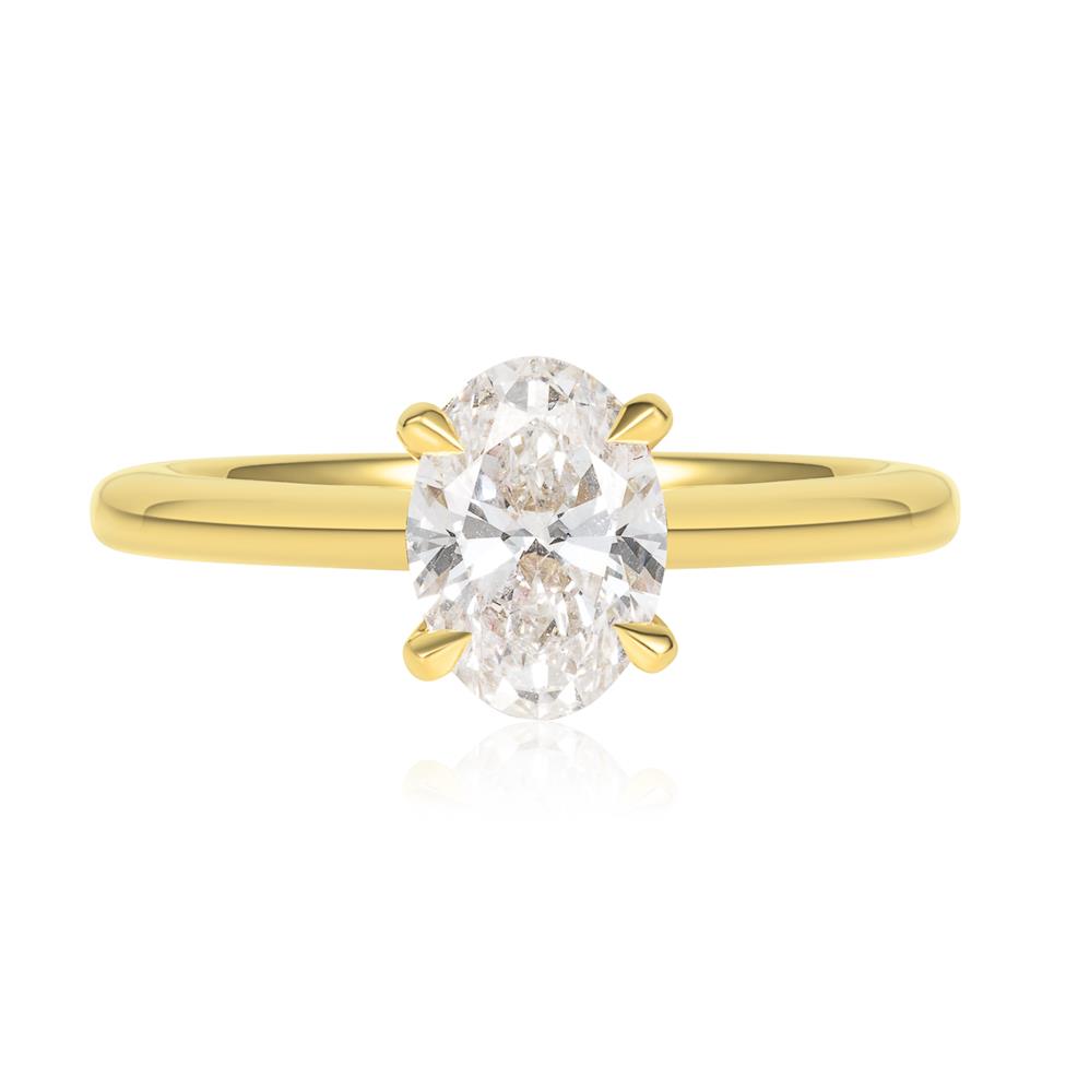 18ct Yellow Gold Oval Diamond Solitaire Engagement Ring 1.20ct Thumbnail Image 1