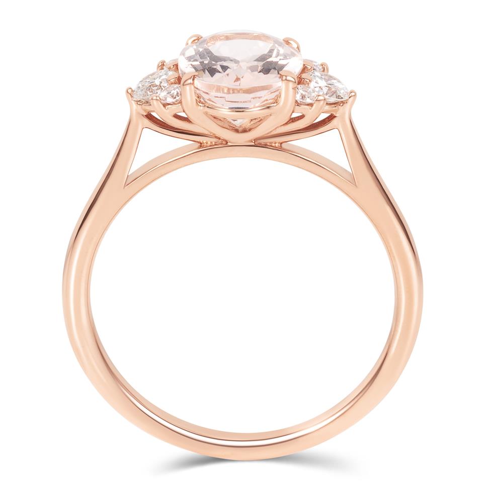 18ct Rose Gold Morganite and Diamond Ring 1.60ct Thumbnail Image 2