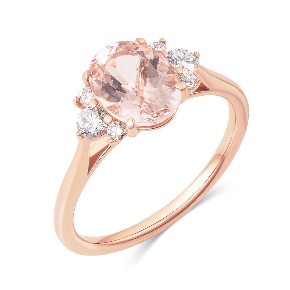 18ct Rose Gold Morganite and Diamond Ring 1.60ct Thumbnail Image 0