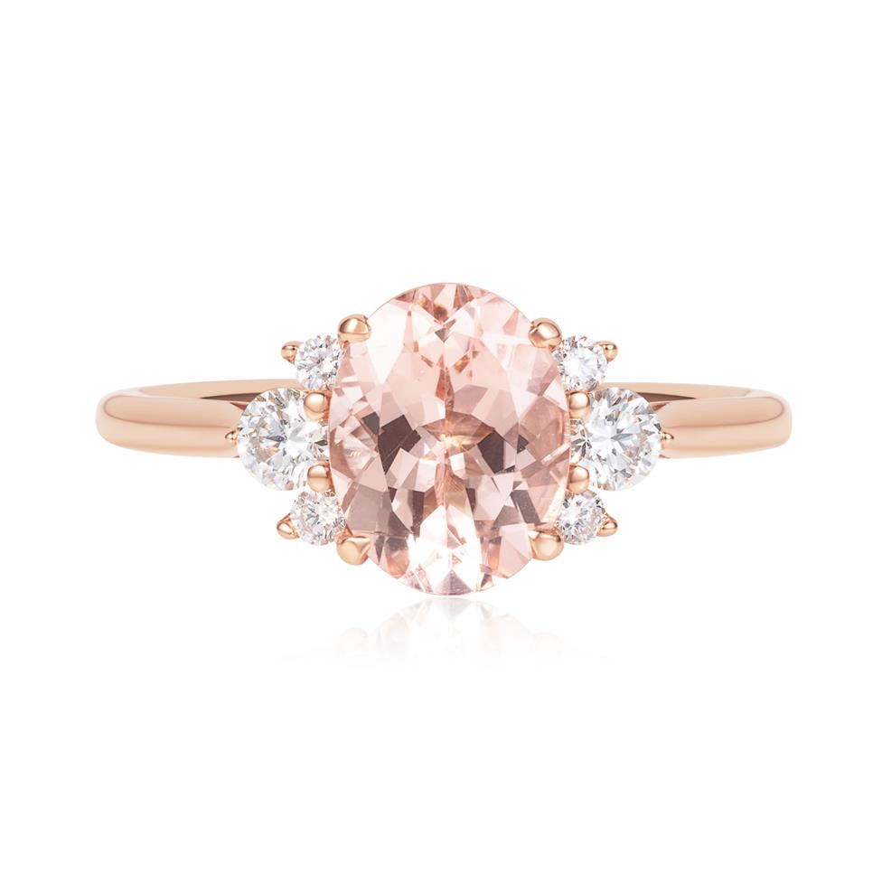 18ct Rose Gold Morganite and Diamond Ring 1.60ct Thumbnail Image 1