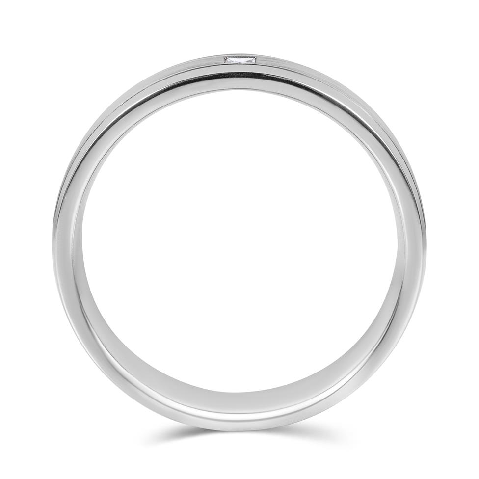 Platinum Diamond Set Wedding Ring 0.05ct Thumbnail Image 2