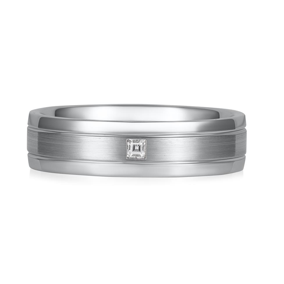 Platinum Diamond Set Wedding Ring 0.05ct Thumbnail Image 1