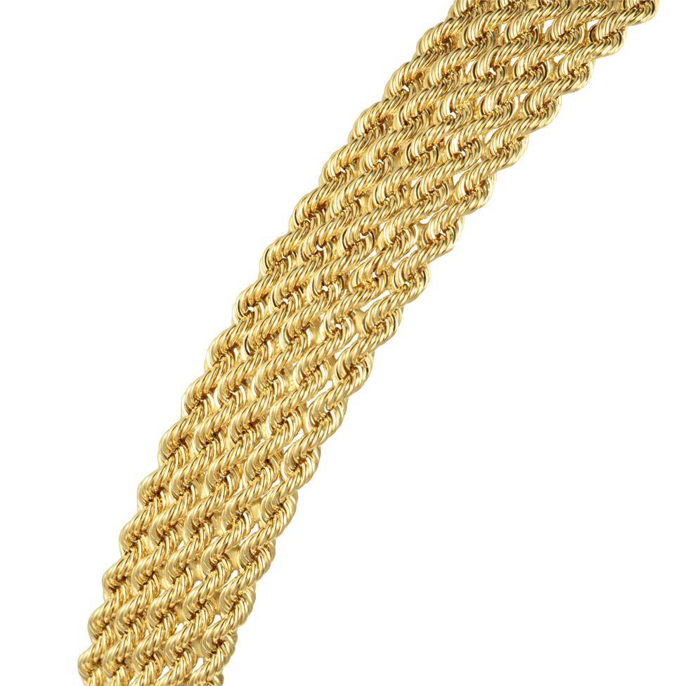 18ct Yellow Gold Five Row Rope Bracelet Thumbnail Image 1