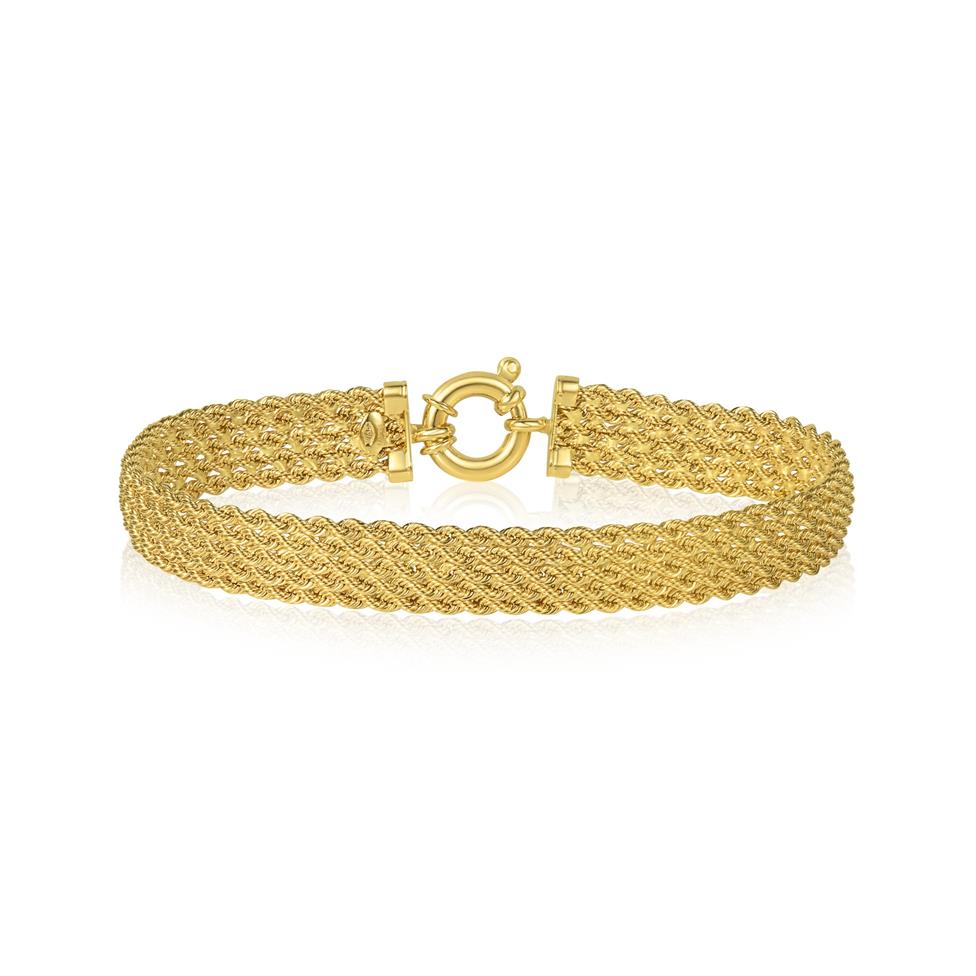 18ct Yellow Gold Five Row Rope Bracelet Thumbnail Image 0