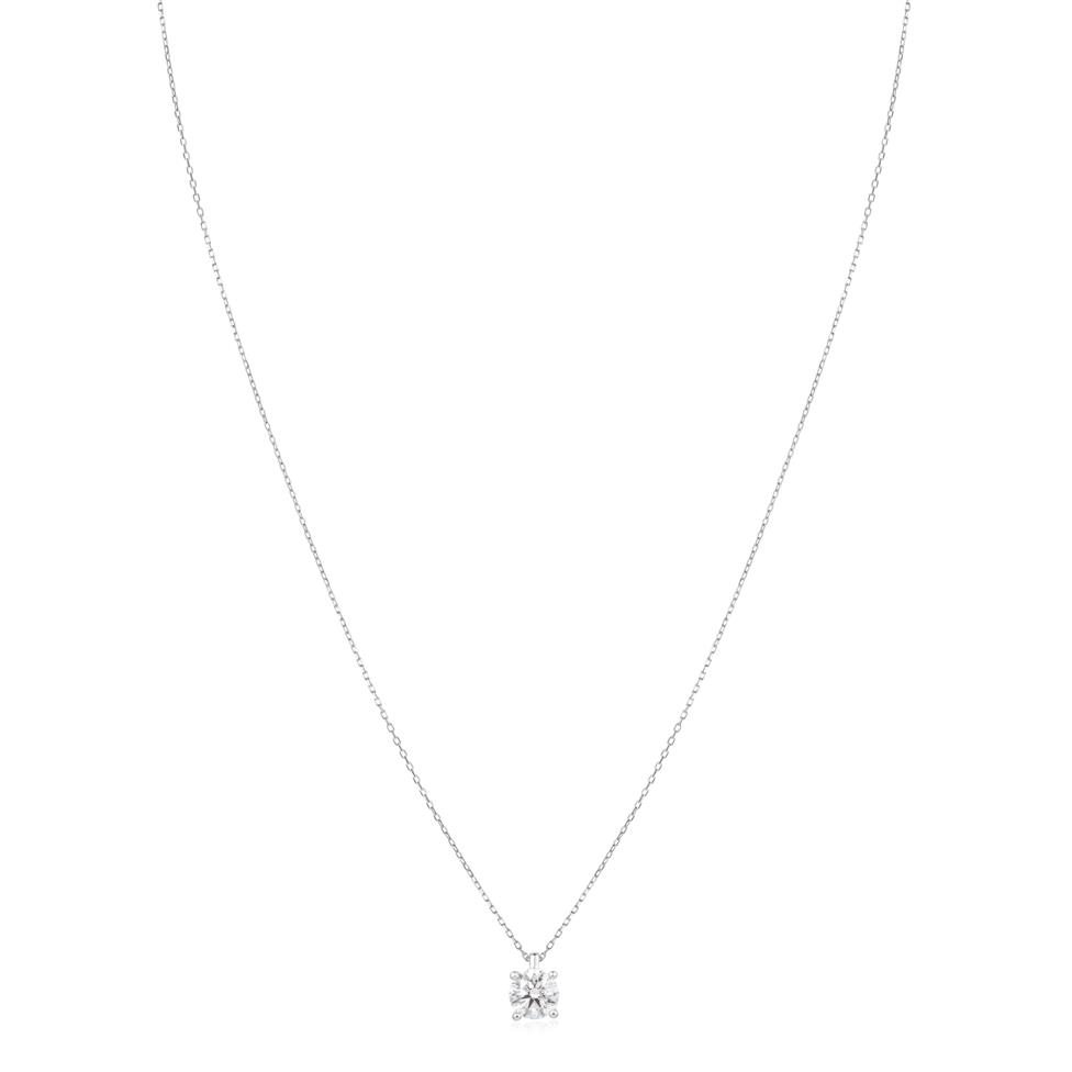 18ct White Gold Lab Grown Round Diamond Necklace 1.00ct Thumbnail Image 1