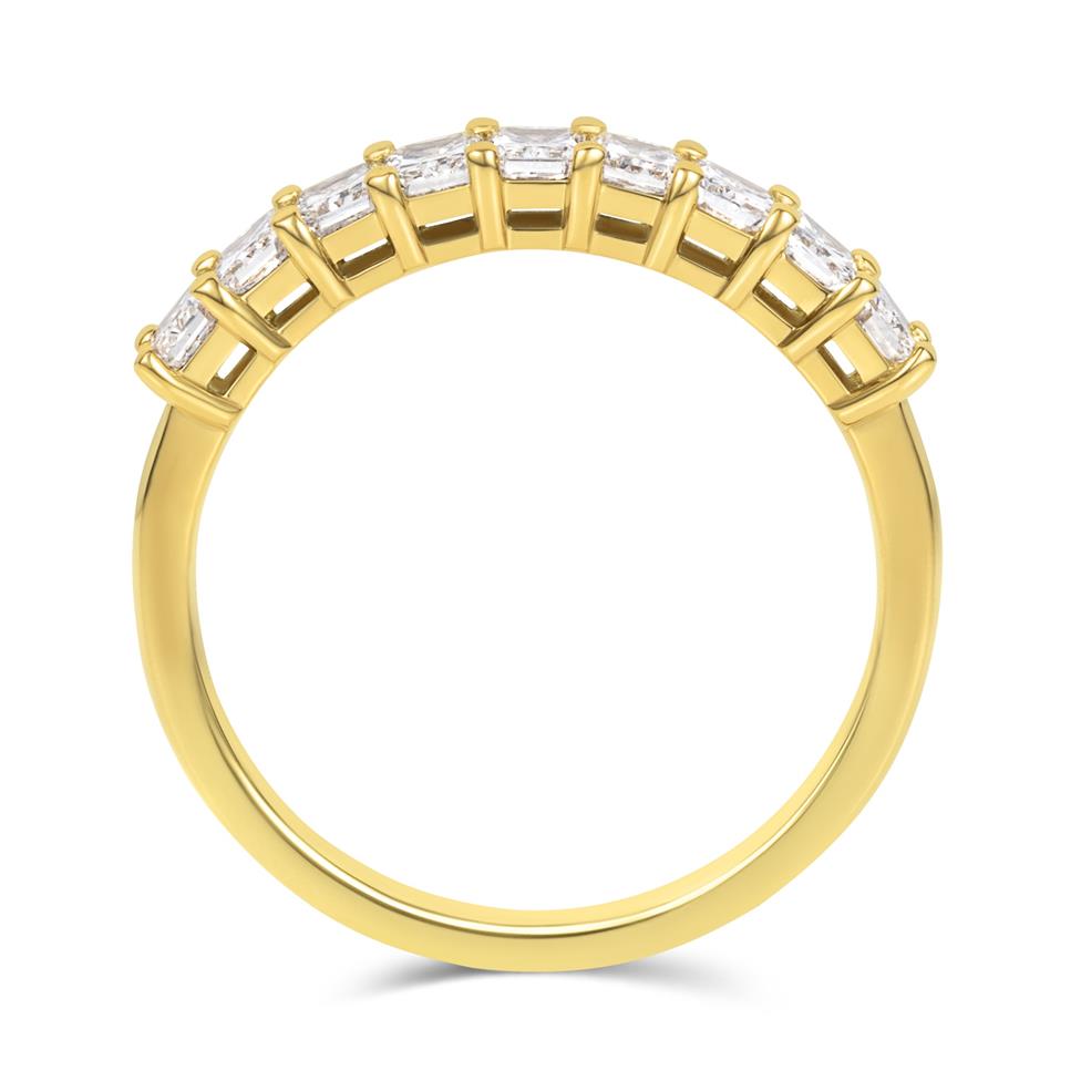 18ct Yellow Gold Radiant Diamond Half Eternity Ring 1.00ct Thumbnail Image 2