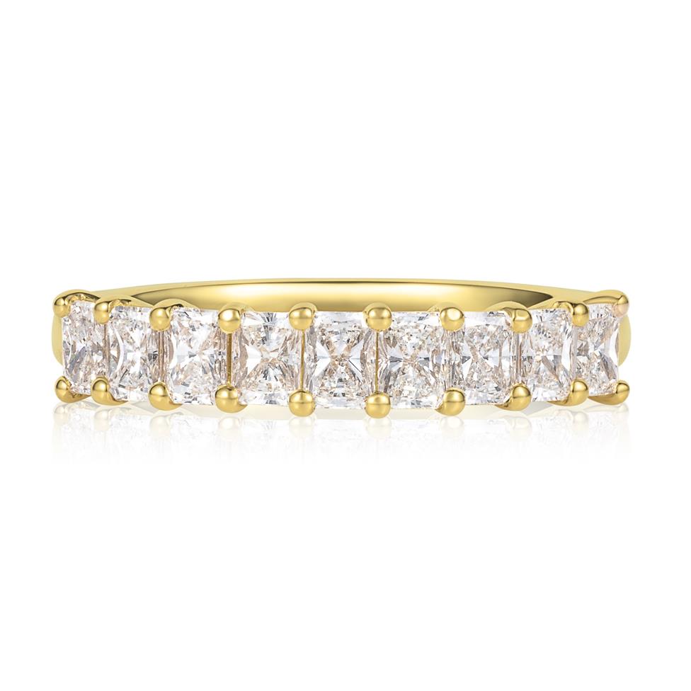 18ct Yellow Gold Radiant Diamond Half Eternity Ring 1.00ct Thumbnail Image 1