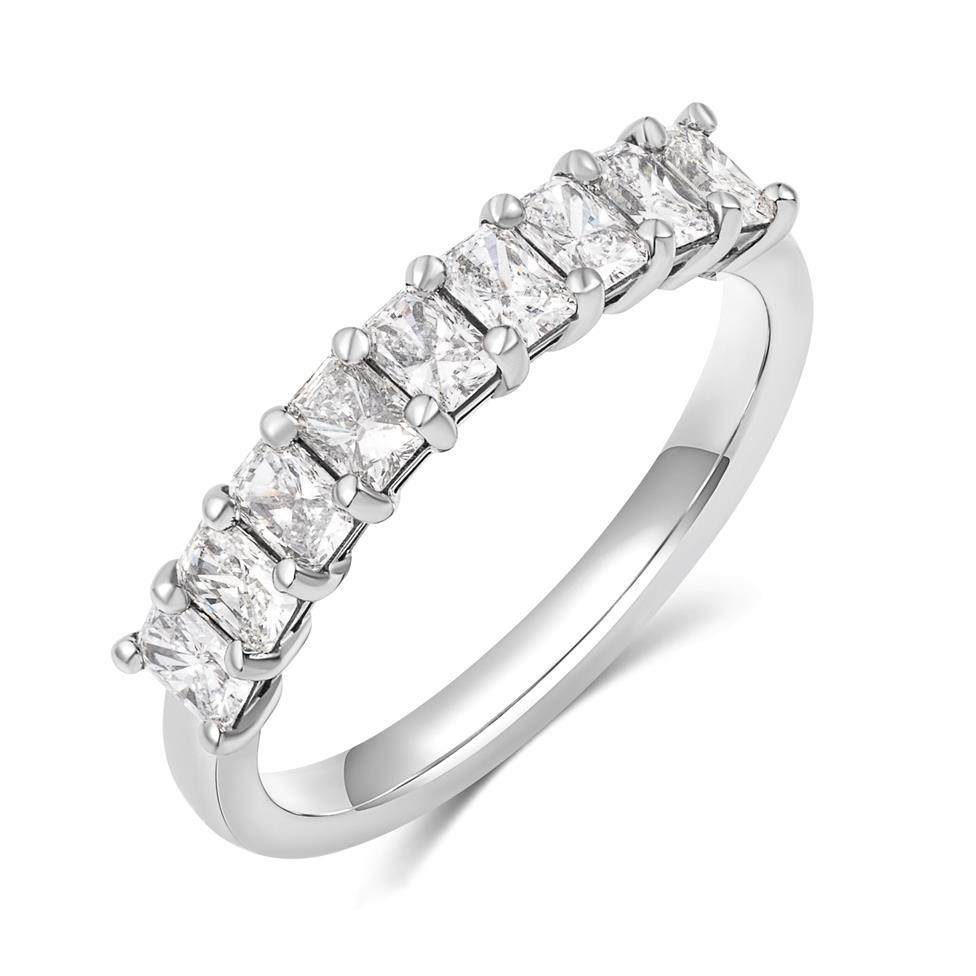 Platinum Radiant Diamond Half Eternity Ring 1.00ct Thumbnail Image 0