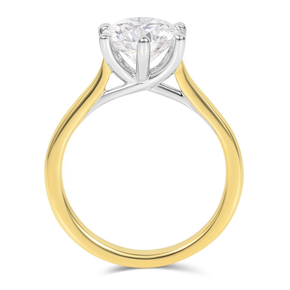 18ct Yellow Gold Lab Grown Round Diamond Engagement Ring 2.00ct Thumbnail Image 2