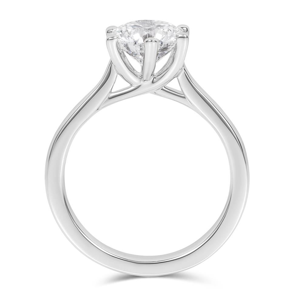 Platinum Lab Grown Round Diamond Engagement Ring 1.50ct Thumbnail Image 2
