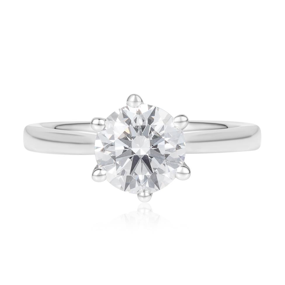 Platinum Lab Grown Round Diamond Engagement Ring 1.50ct Thumbnail Image 1