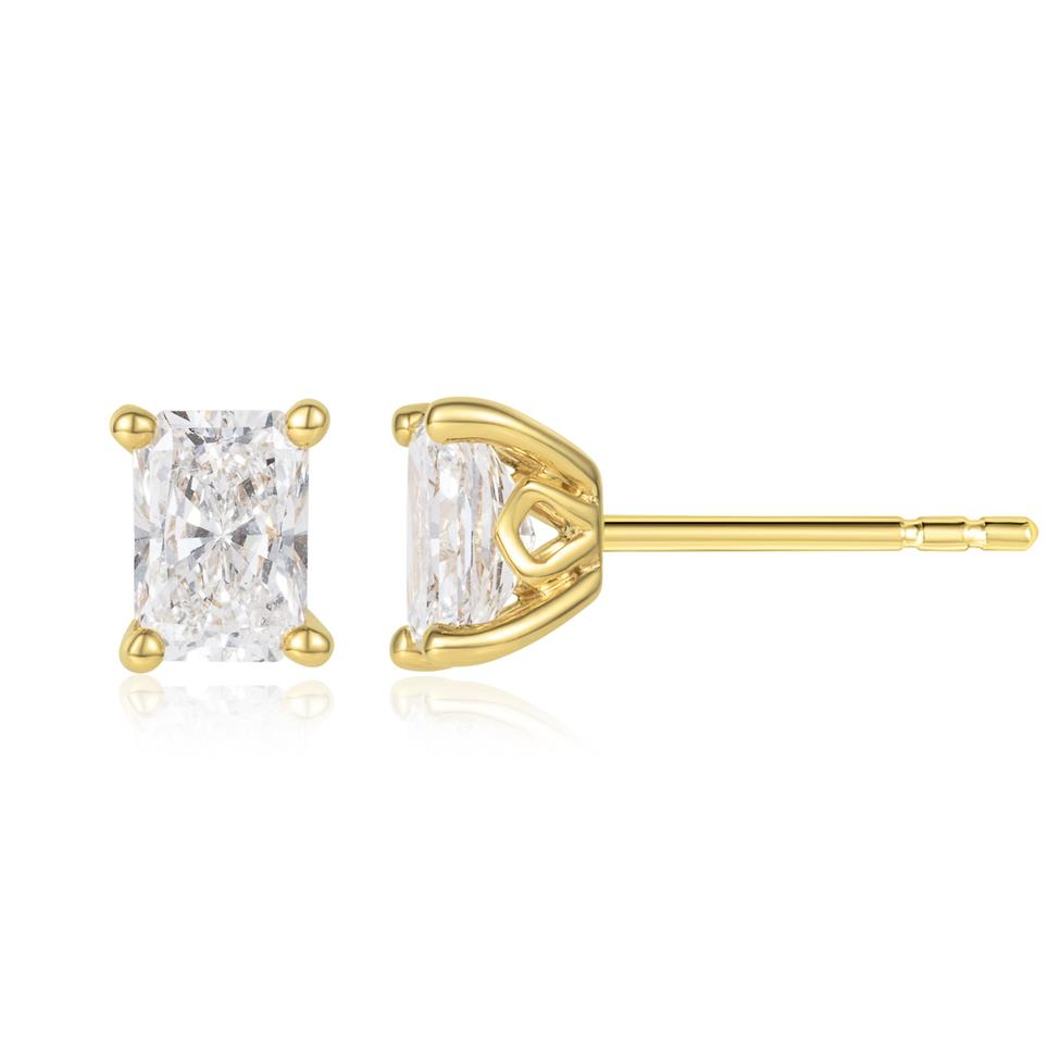 18ct White Gold Lab Grown Radiant-Cut Diamond Earrings 1.40ct Thumbnail Image 0