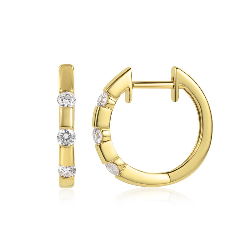Astra 18ct Yellow Gold Diamond Earrings Thumbnail Image 0