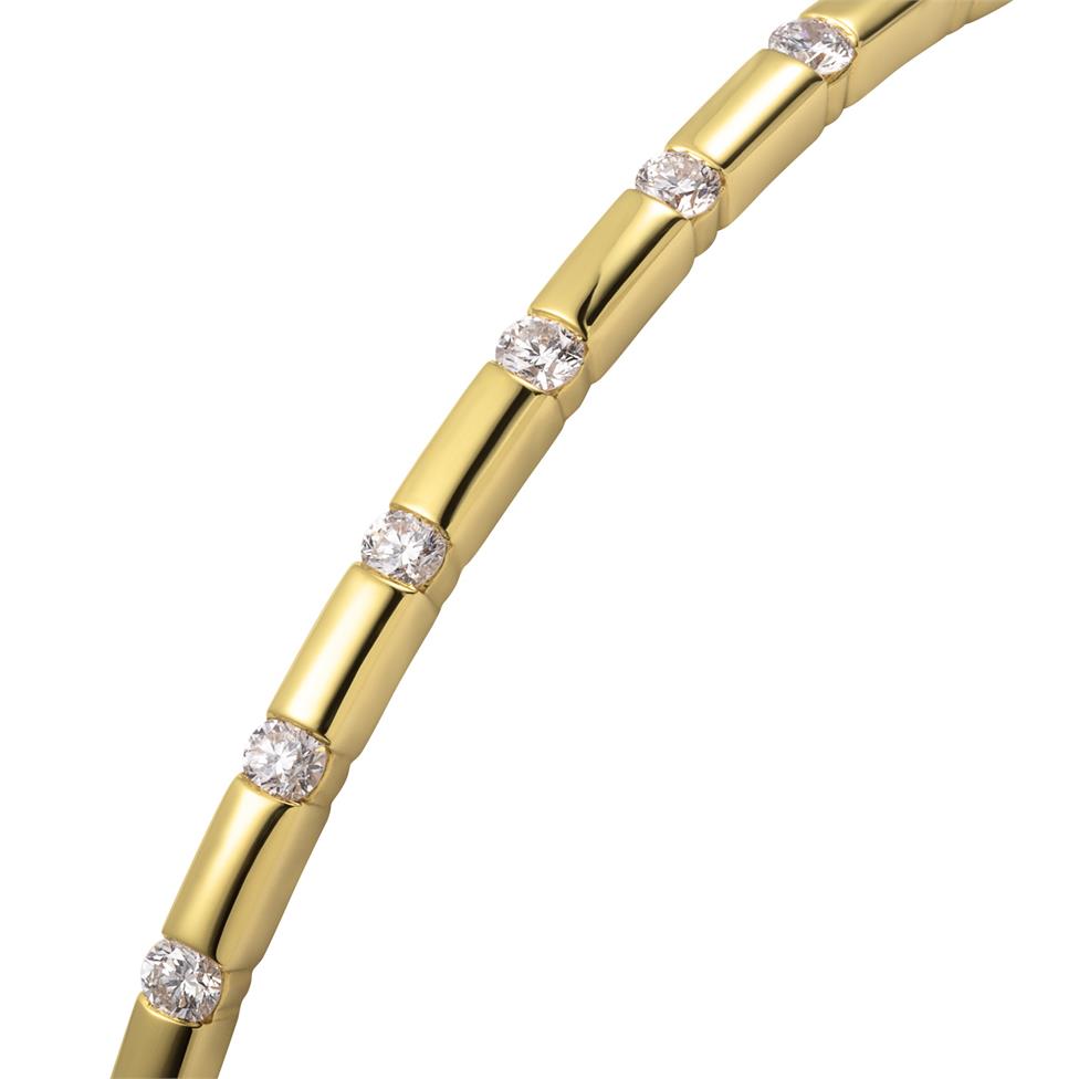Astra 18ct Yellow Gold Diamond Bangle Thumbnail Image 1