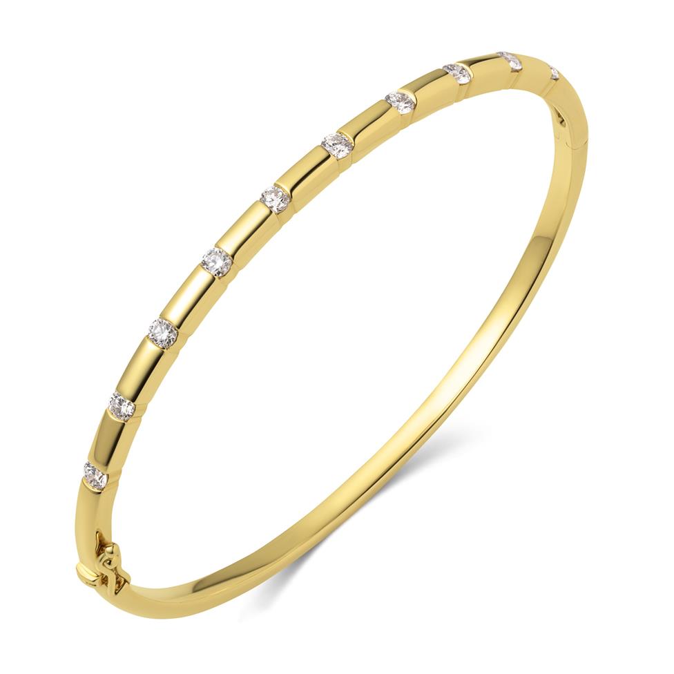 Astra 18ct Yellow Gold Diamond Bangle Thumbnail Image 0