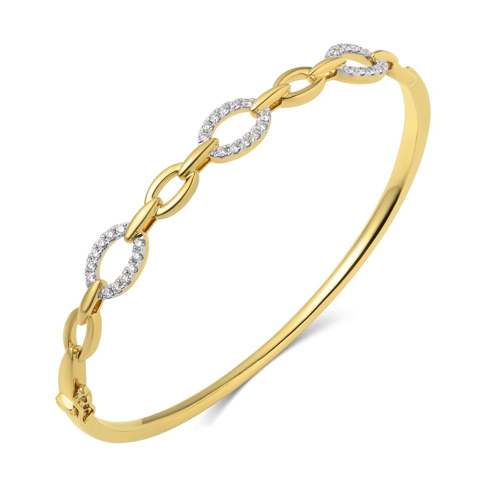 Artemis 18ct Yellow Gold Diamond Bangle Thumbnail Image 0