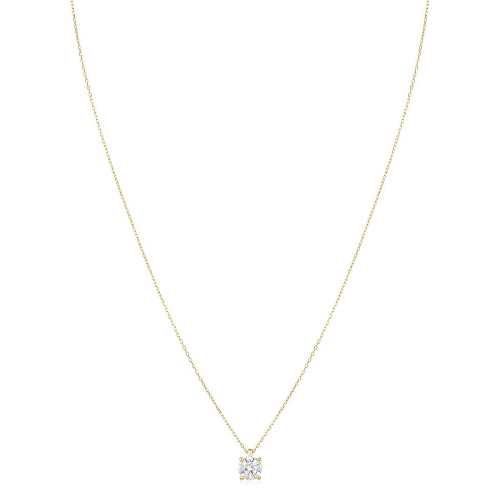 18ct Yellow Gold Lab Grown Round Diamond Necklace 1.00ct Thumbnail Image 1