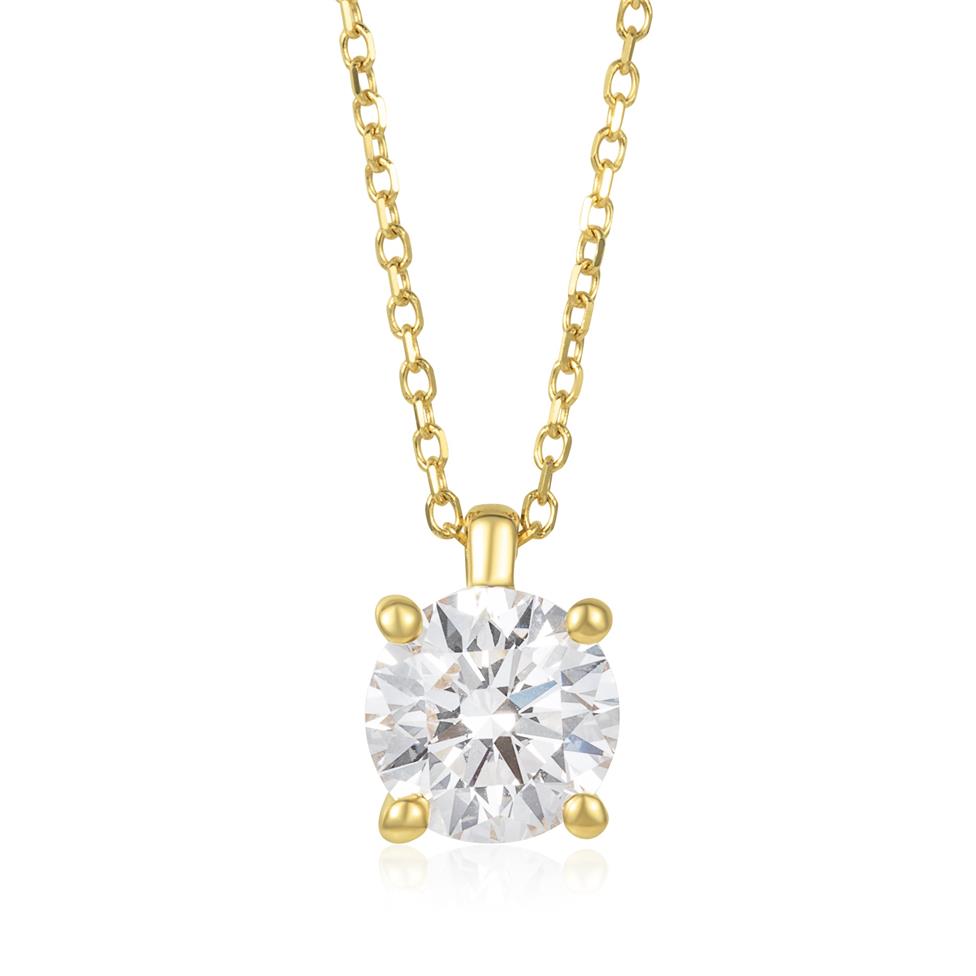 18ct Yellow Gold Lab Grown Round Diamond Necklace 1.00ct Thumbnail Image 0