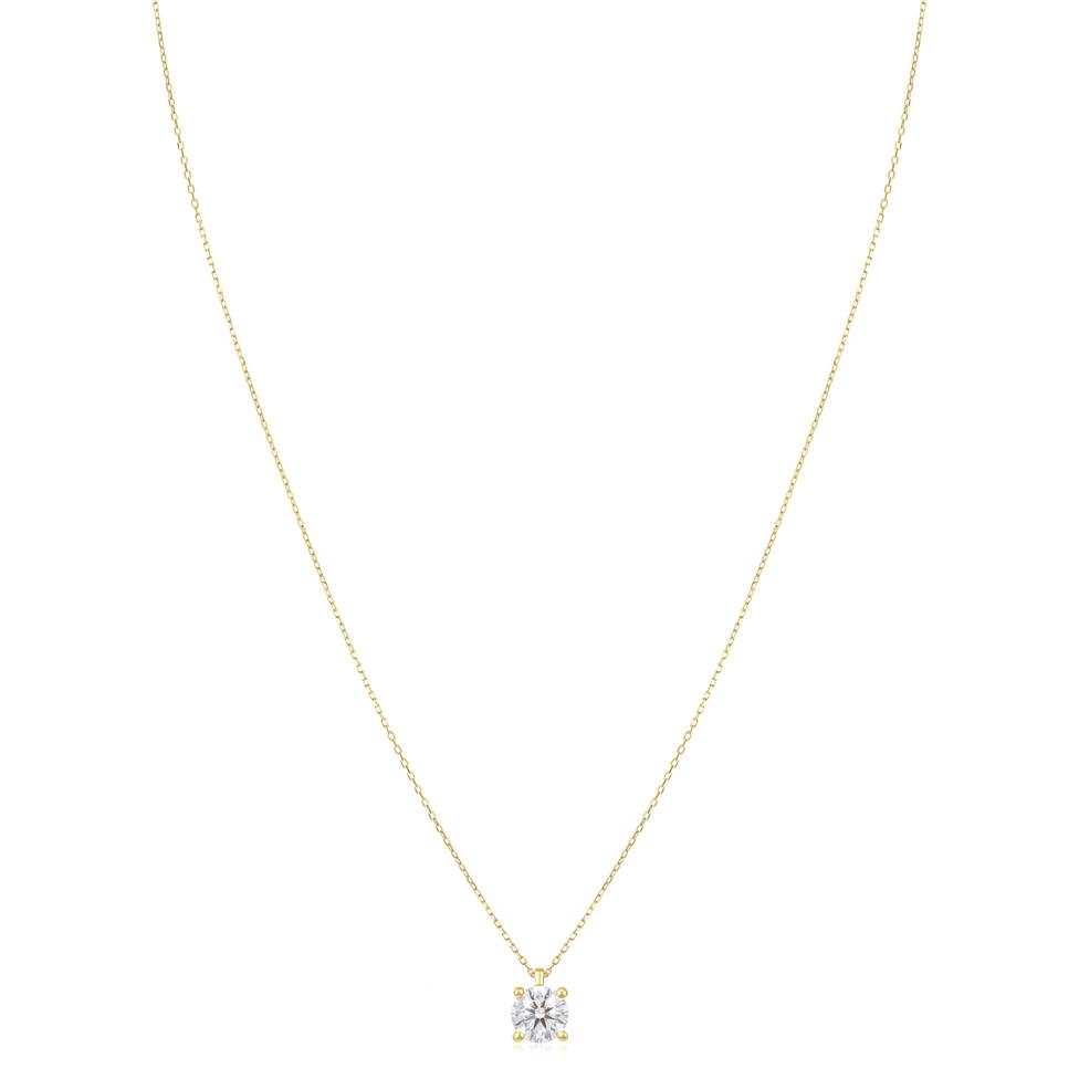 18ct Yellow Gold Lab Grown Round Diamond Necklace 1.50ct Thumbnail Image 1