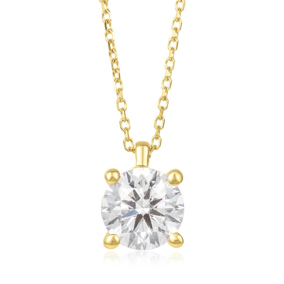 18ct Yellow Gold Lab Grown Round Diamond Necklace 1.50ct Thumbnail Image 0