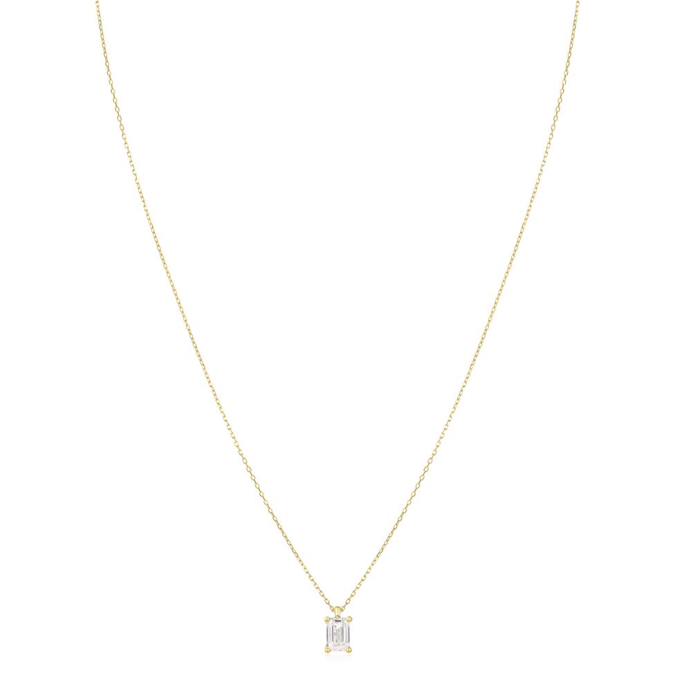 18ct Yellow Gold Lab Grown Emerald-Cut Diamond Necklace 1.00ct Thumbnail Image 1