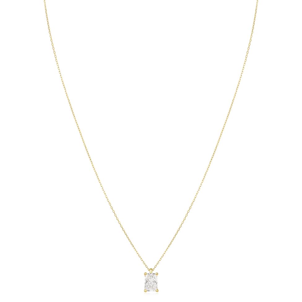 18ct Yellow Gold Lab Grown Radiant-Cut Diamond Necklace 1.50ct Thumbnail Image 1
