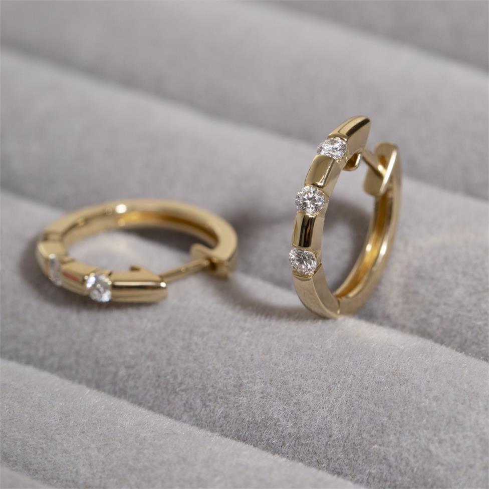 Astra 18ct Yellow Gold Diamond Earrings Thumbnail Image 1