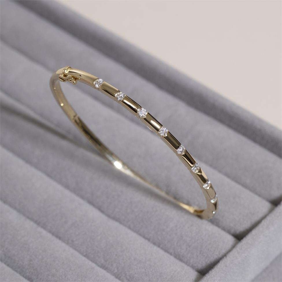 Astra 18ct Yellow Gold Diamond Bangle Thumbnail Image 3