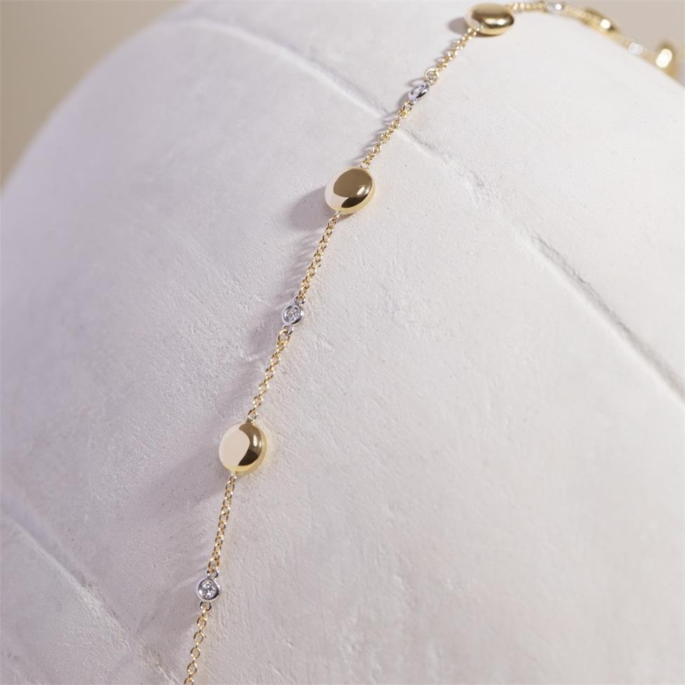 Pebble 18ct Yellow Gold Diamond Necklace Thumbnail Image 2