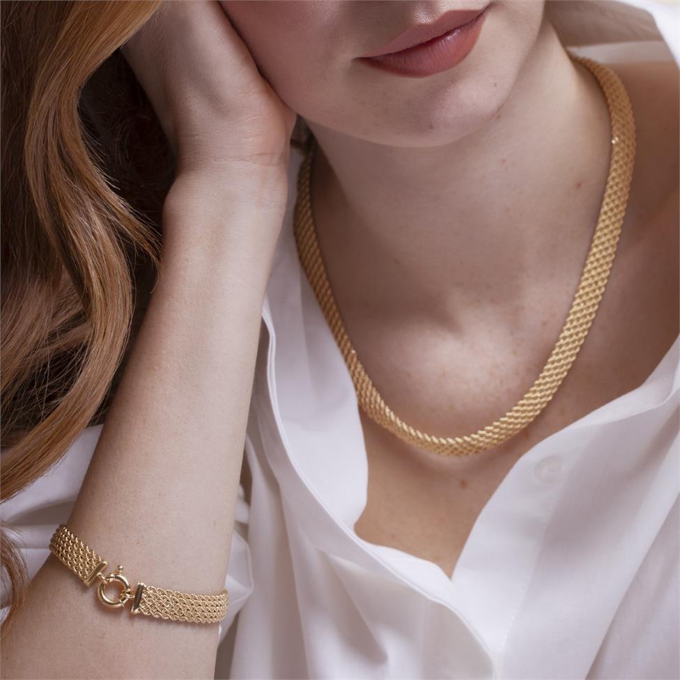18ct Yellow Gold Five Row Rope Necklace Thumbnail Image 1