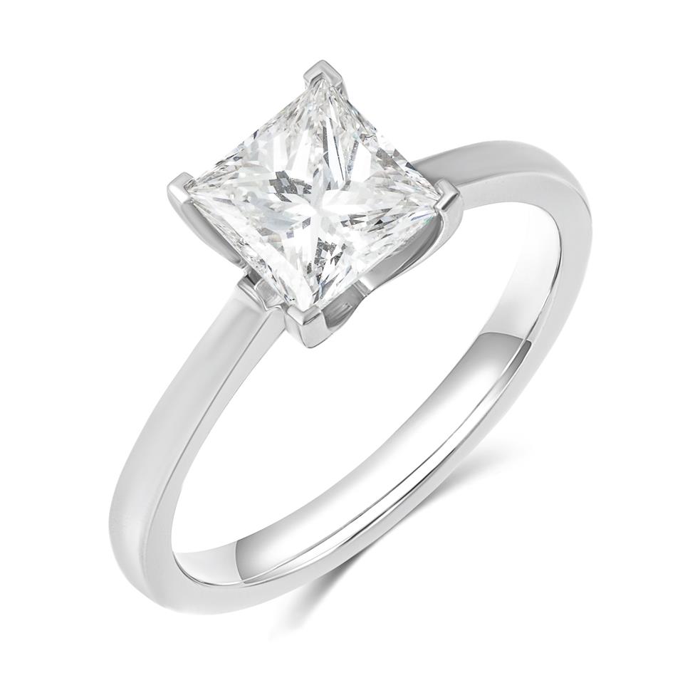Platinum Princess Cut Diamond Solitaire Engagement Ring 1.50ct Thumbnail Image 0
