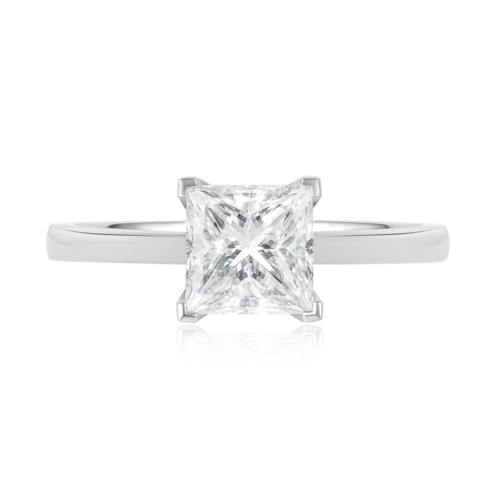 Platinum Princess Cut Diamond Solitaire Engagement Ring 1.50ct Thumbnail Image 2