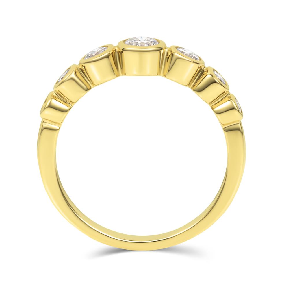 18ct Yellow Gold Graduated Bezel Set Diamond Ring 0.50ct Thumbnail Image 3