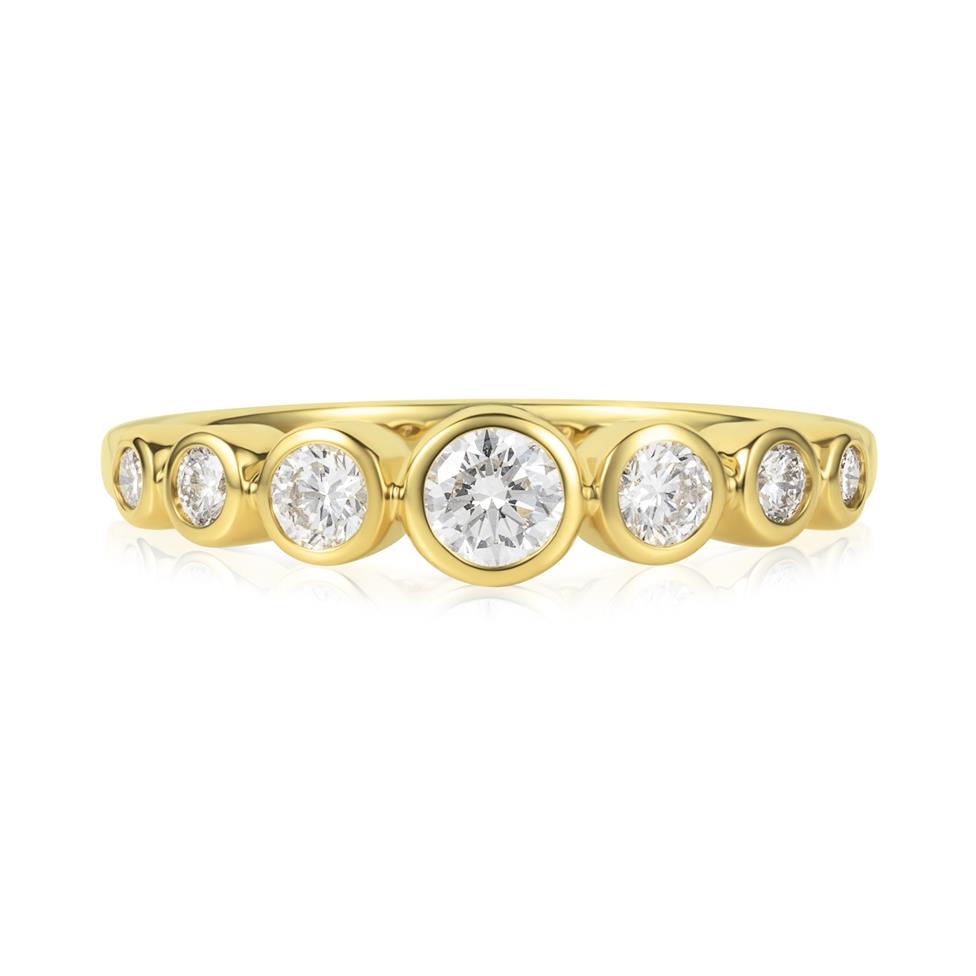 18ct Yellow Gold Graduated Bezel Set Diamond Ring 0.50ct Thumbnail Image 2