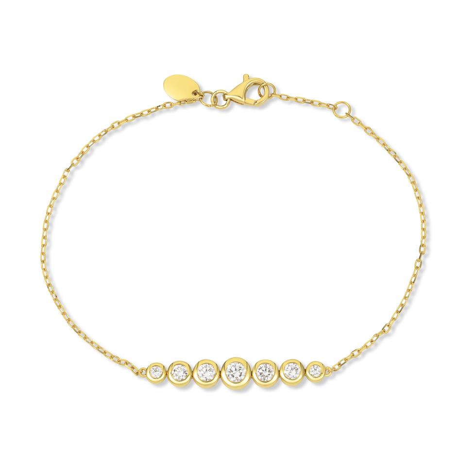 18ct Yellow Gold Graduated Bezel Set Diamond Bracelet Thumbnail Image 0