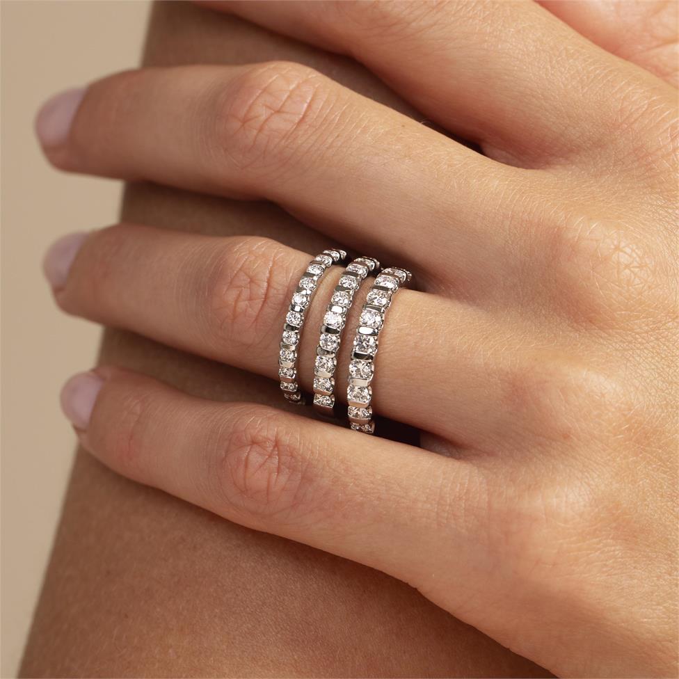 Platinum Classic Bar Set Diamond Eternity Ring 0.75ct Thumbnail Image 4