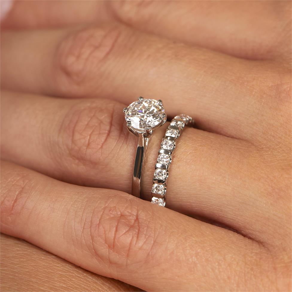 Platinum Lab Grown Round Diamond Engagement Ring 1.50ct Thumbnail Image 4